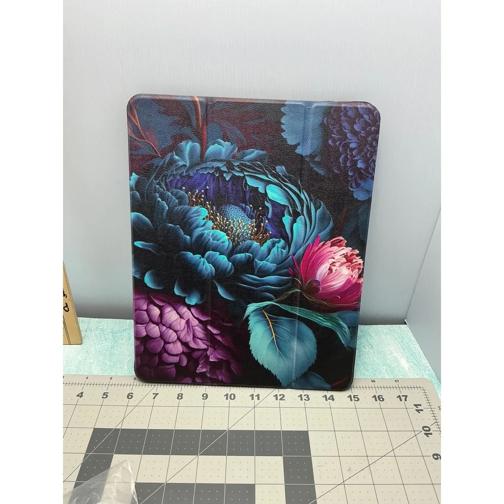 MEEgoodo iPad Air 13 inch Case M4 M3 M2 Fantasy Flower Trifold Stand Smart Cover